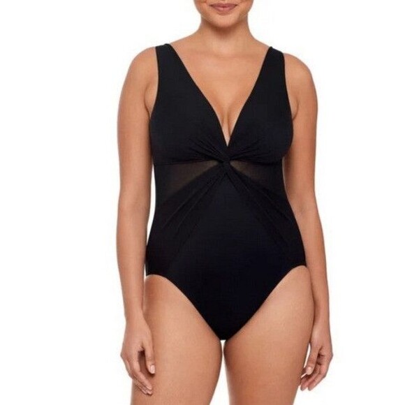 Miraclesuit Other - NWT Miradonna by Miraclesuit Slimming Swimsuit Black (Twist w/ Mesh) Size 12